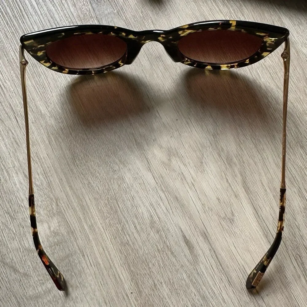 Krewe Laveau Nylon Sunglasses in Zulu 24K with Leopard Sleeve
